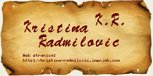 Kristina Radmilović vizit kartica
